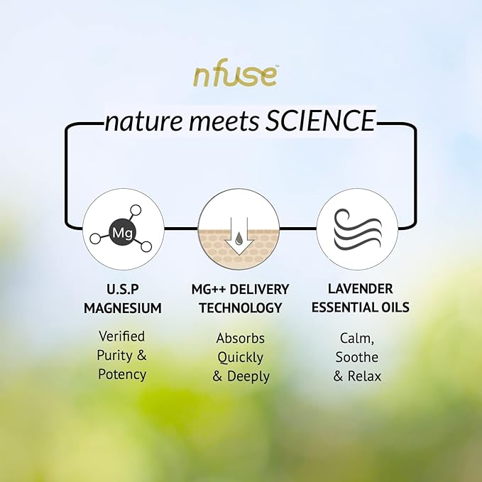 nfuse Magnesium Lotion | Ultra Healing Body Lotion | Natural Magnesium Therapy | Lavender: Rest + Restore | 8 oz