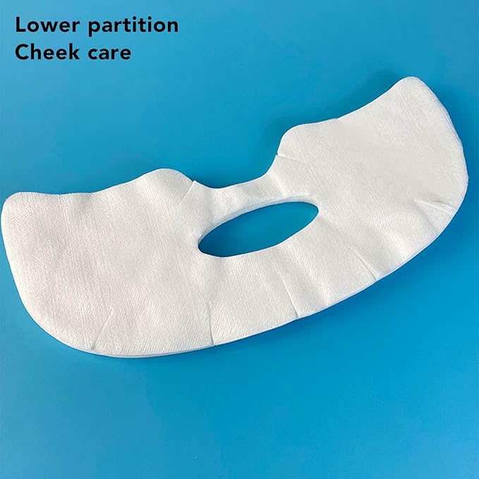 YUYTE 100 Pcs Enlarged Cotton Facial Mask Sheets - Moisturizing, Skin Friendly, DIY Cosmetic Face Skin Care Mask with Soft Silk for Spa Wet Compress, Topical Care