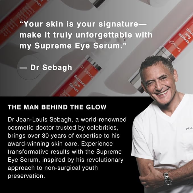 Supreme Eye Serum (0.5 fl oz) - Advanced Roll-On Formula | Designed to Aid Smoother Younger & Firmer-Looking Skin | Helps Reduce Puffiness Circles Fine Lines & Wrinkles | Boosts Elasticity