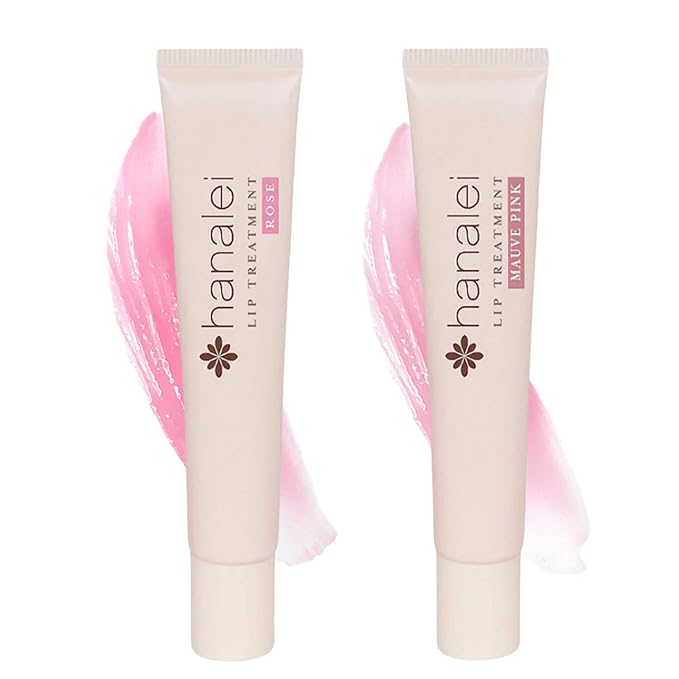 Hanalei Lip Treatment Bundle (Rose and Mauve Pink) | Made with Kukui Oil, Shea Butter, Agave, and Grapeseed Oil, Soothe Dry Lips (Cruelty free, Paraben free)