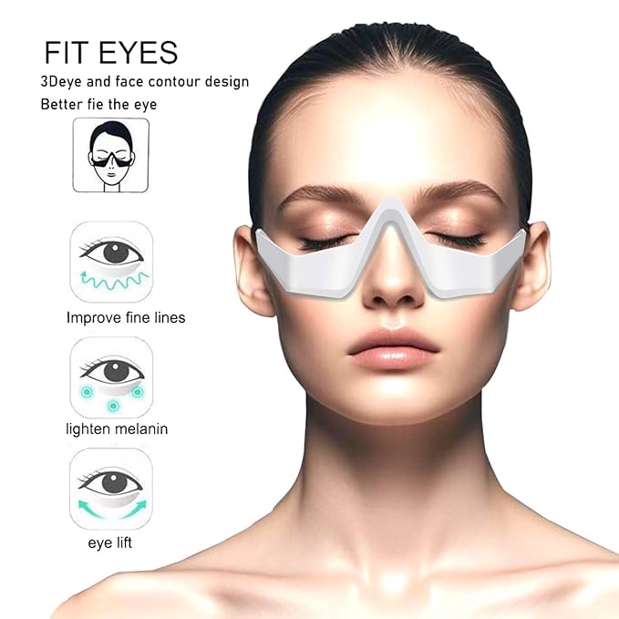 Eye Bag Remover Glasses,Revital Eyes Red Light Glasses, Revital Eyes Red Light Glasses, Eye Beauty Glasses Eyes Bag Remover For Reduce Dark Circles And Wrinkles At Home, One Size