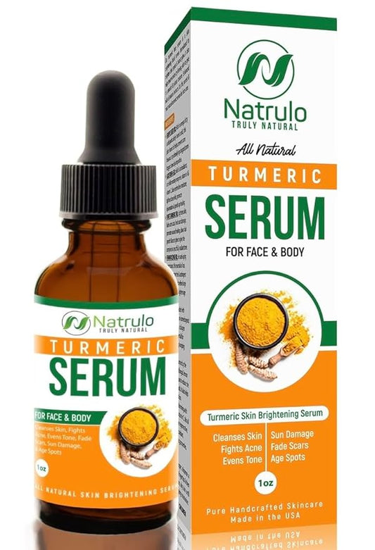 Turmeric Serum for Face & Body - All Natural Turmeric Skin Brightening Serum for Spots - Turmeric Facial Repair Serum Cleanses Skin, Fights Acne, Evens Tone, Minimizes Pores - Pure Turmeric Oil