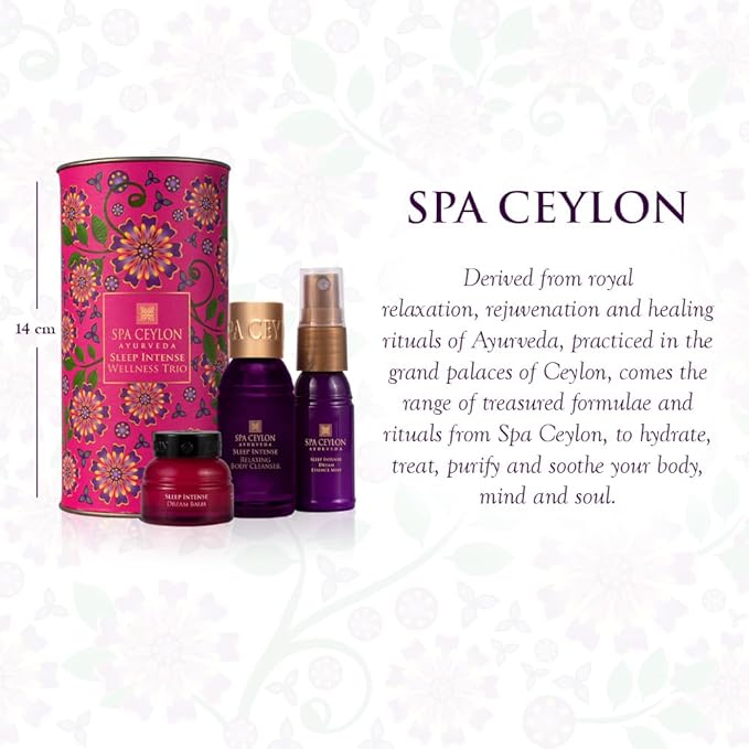 SPA CEYLON Sleep Intense Wellness Trio Set | Intensive Spa Essentials for Deep Rest | Ayurvedic Pampering Kit | Natural Ingredients | Body Gifts Set