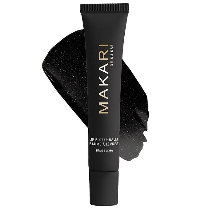 Makari Black Lip Butter Balm, Ultra-Nourishing Moisturizer for Dry, Chapped Lips, Black Flavor, Lightweight Non-Greasy Formula for Daily Hydration, All Skin Types, 0.5 oz