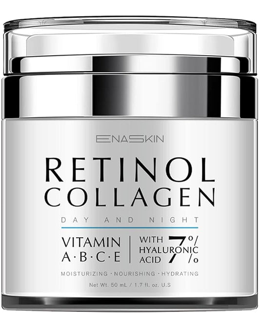 EnaSkin Anti Aging Face Cream: Retinol Collagen Wrinkle Moisturizer for Women - 7% Hyaluronic Acid - Day/Night Facial Sagging Skin Care & Firming Neck, 1.7 fl oz
