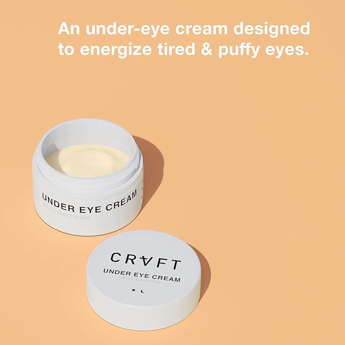 CRVFT Men's Under Eye Cream .25oz [AM/PM] | 30 Day Supply | Reduce the Appearance of Puffy Eyes + Lessen Dark Circles | Invigorated with Caffeine | Made in the USA | Peppermint Scented