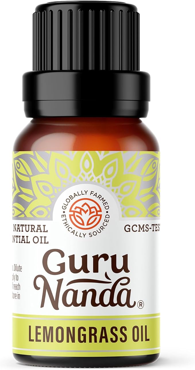 GuruNanda Lemongrass Essential Oil (0.5 Fl oz), 100% Pure, Undiluted Aromatherapy Oil for Diffusers, Helps with Muscle Tension & Promotes Relaxation