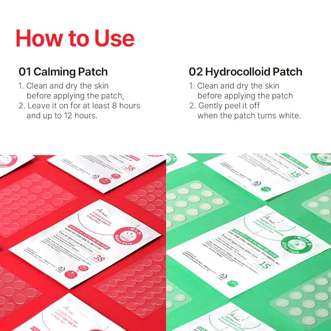 Ariul True AC Spot Cover Duo Set – Before & After Blemish Care, Hydrocolloid Patch with Salicylic Acid, Niacinamide, Tea Tree Oil & Cica, Ultra-Thin, Korean Skin Care, 106 Patches (Red - Duo Set)