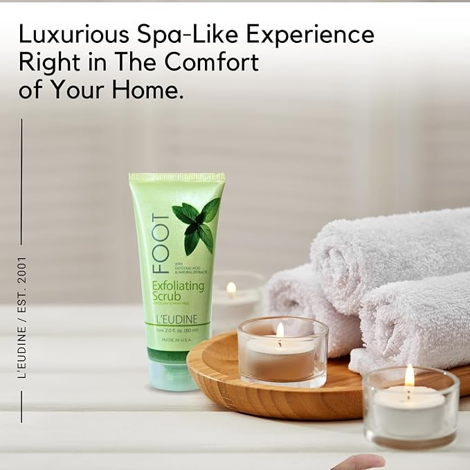 L'EUDINE Pedicure Scrub Exfoliator 2 Fl Oz - Exfoliating Foot Scrub for Callus Removal - Feet Scrubber Dead Skin Remover - Pedi Feet Scrub - Foot Scrubber Dead Skin Exfoliator