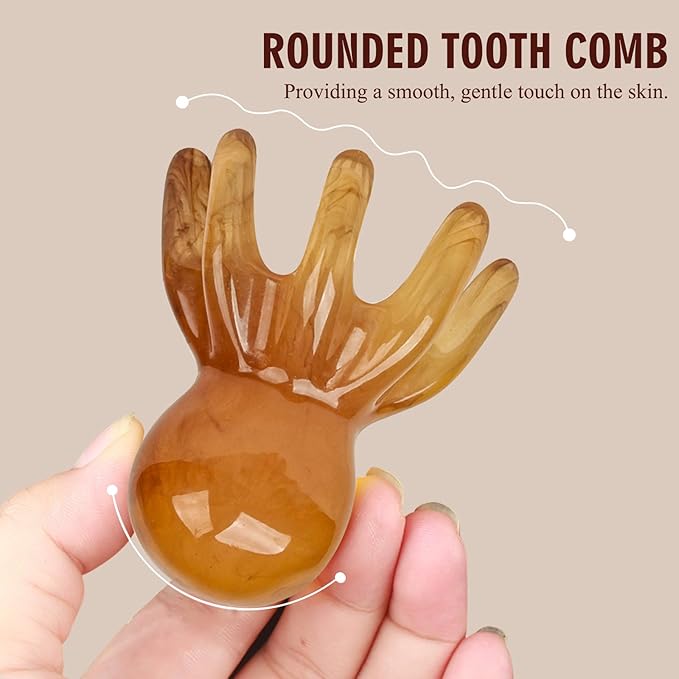 AGLOO 2 Pcs Scalp Massagers - Resin Five Claw & Eight-Prong Manual Massage Tools for Head Eye Face Neck and Shoulder Relaxation - Gift for Men & Women