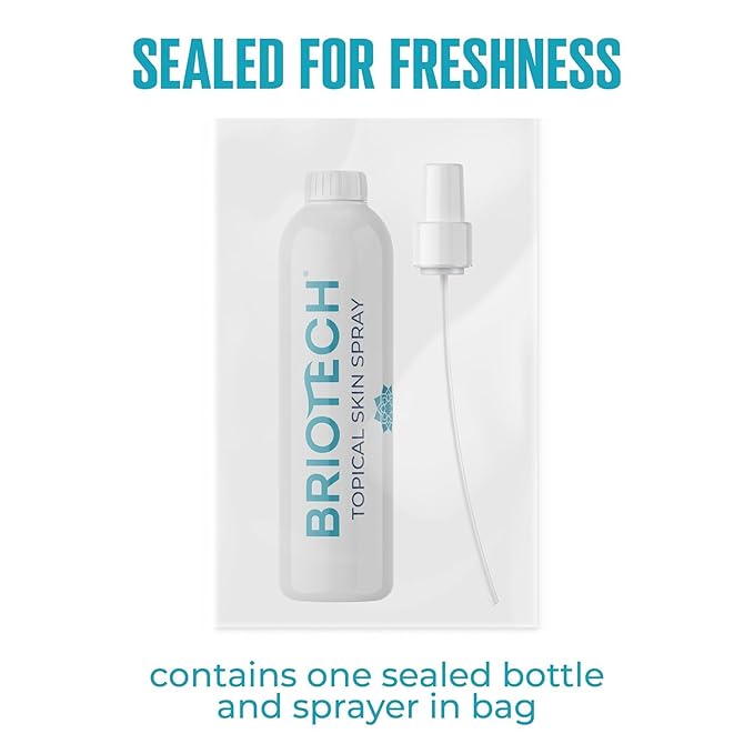BRIOTECH Topical Skin Spray, Hypochlorous Acid Spray for Body & Face, Eyelid Cleanser, HOCl Facial Mist, Support Against Irritation and Redness, Packaging May Vary, 4 oz, 1 ct