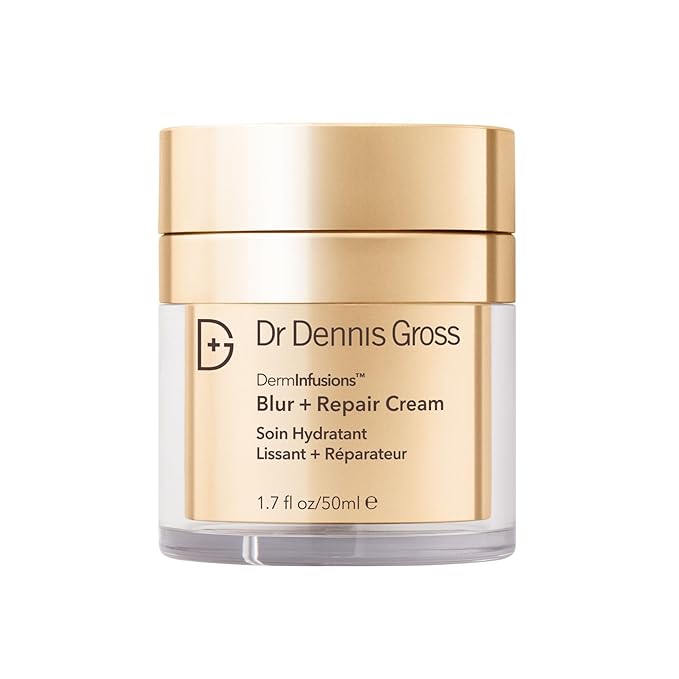 Dr Dennis Gross DermInfusions Blur + Repair Cream, Instantly Blurs Fine Lines, Smooths Skin with Satin-Matte Finish, Visibly Plumps & Firms, Reduces Redness, and Improves Skin Elasticity, 1.7 Fl Oz