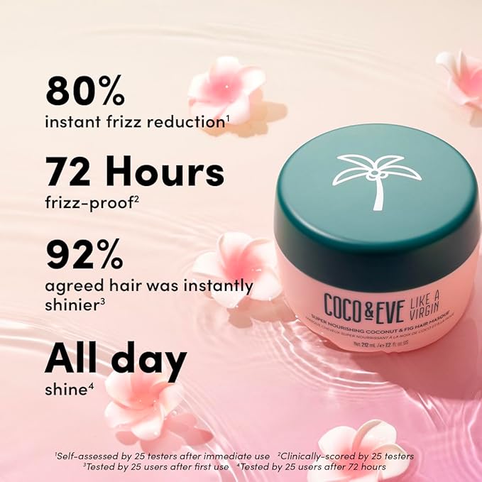 Coco & Eve Like a Virgin Hair Masque - Coconut & Fig Hair Mask for Dry Damaged hair with Shea Butter & Argan Oil for Hair Repair & Hydration | Deep Conditioning Mask Hair Treatment (212 ml)