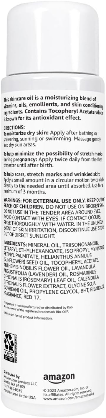 Amazon Basics Moisturizing Skincare Oil with Vitamins A & E, 6.7 Fl Oz (Pack of 1)