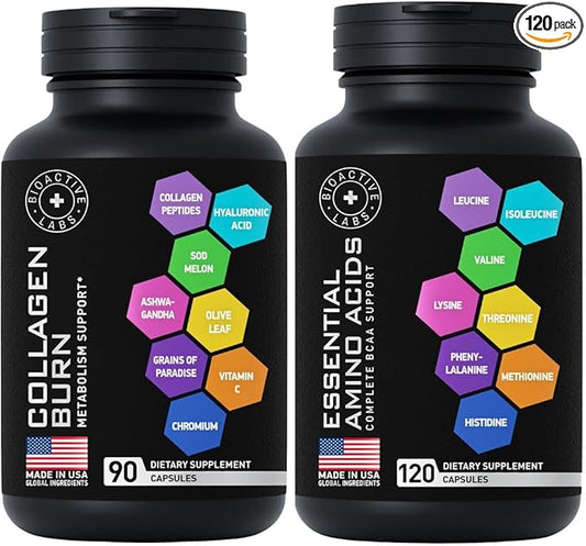 Thermogenic Multi Collagen Burn and Essential Amino Acids Complex - Fitness and Weight Loss Bundle
