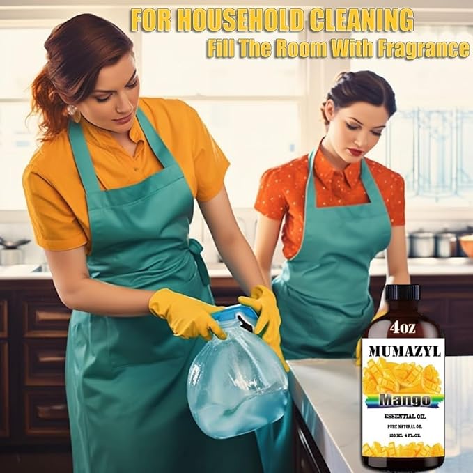 Mango Essential Oil, Mango Oil 4 Fl Oz 120ML for Diffuser Humidifier Yoga Cleaning DIY Candle Soap Making Essential Oils