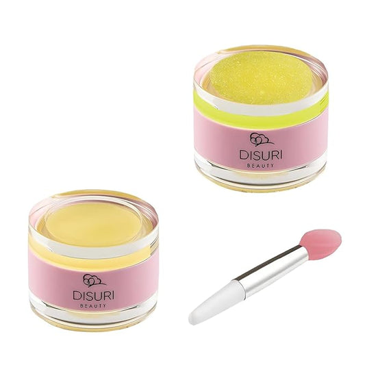Lip Mask and Lip Scrub Set - Moisturizing Lip Scrub for Exfoliating and Smoothing Lips, Cruelty-free - Improves Texture, Hydrates, and Softens Chapped, Dark Lips Skin - (Vanilla)