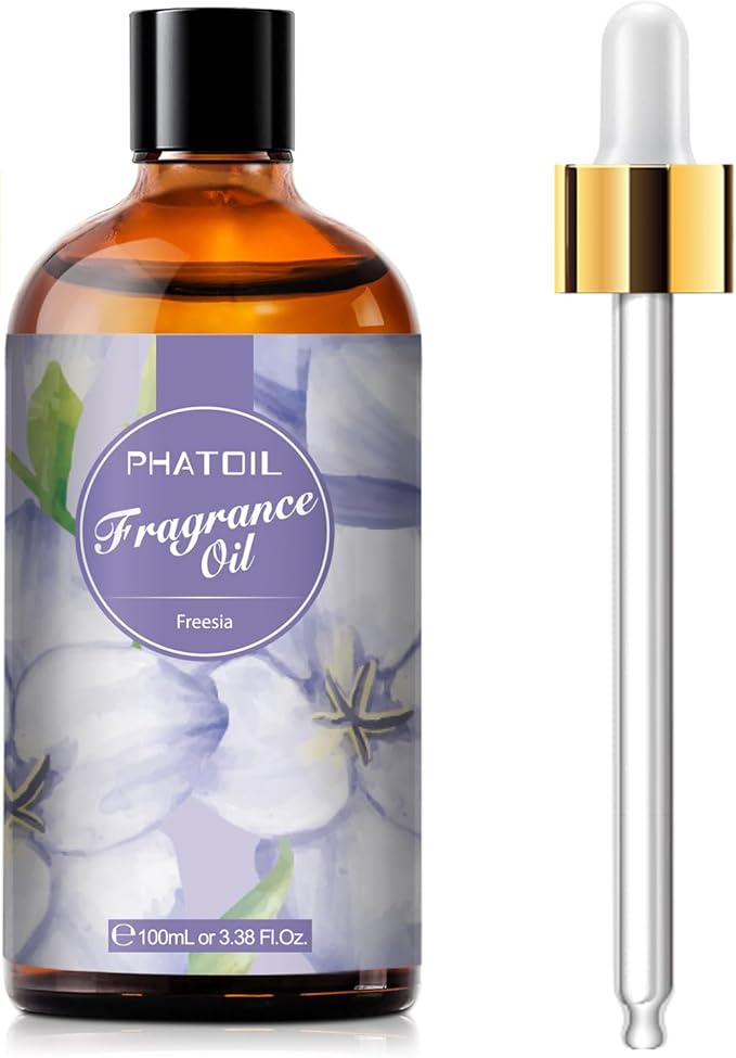 3.38FL.OZ Freesia Fragrance Oils for Aromatherapy, Essential Oils for Diffusers for Home, Perfect for Diffuser, DIY Candle and Soap Making, DIY Scented Products - 100ml