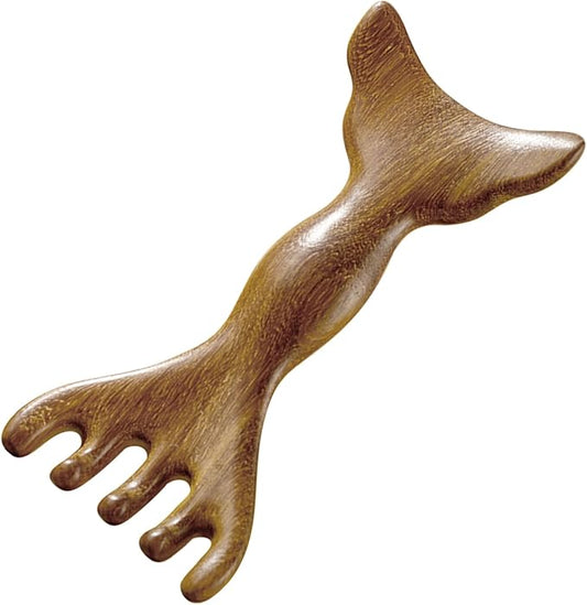 Sandalwood Scalp Massager – Dual Head Five Claw Massage Comb for Head Eye Shoulder and Neck – Manual Massager Tool for Women Men