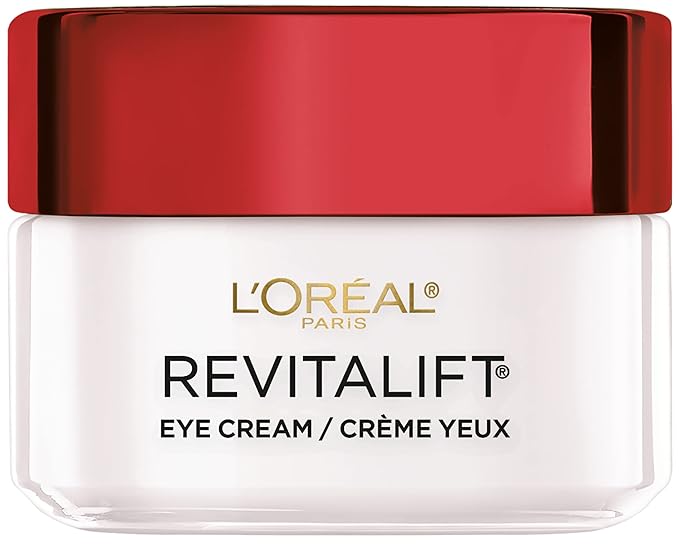 L'Oreal Paris Skincare Revitalift Anti-Wrinkle and Firming Eye Cream with Pro Retinol, Treatment to Reduce Dark Circles, Fragrance Free, 0.5 oz.