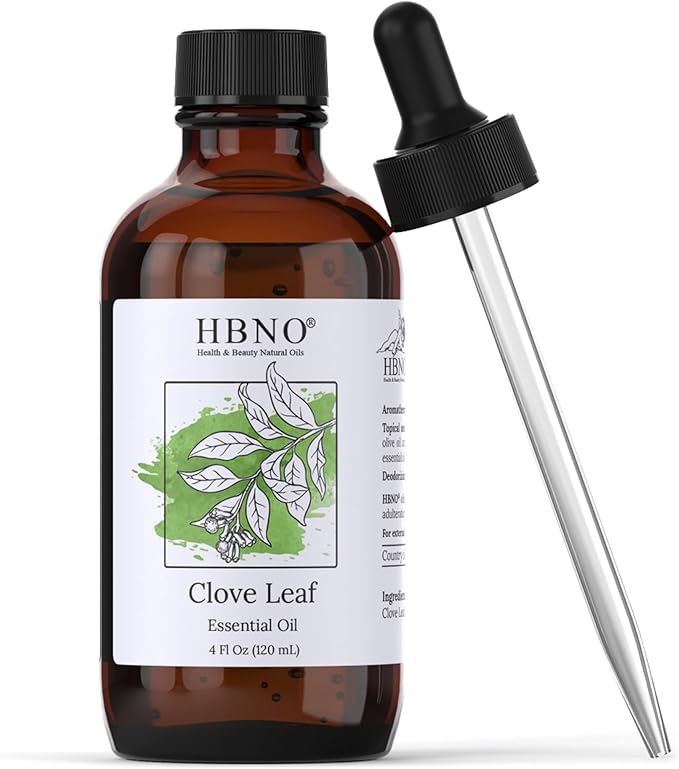 HBNO California Bottled Clove Leaf Essential Oil 4 fl oz (120ml) Value Size - Natural Oil for Cleaning, Aromatherapy, DIY, Soap & Diffuser