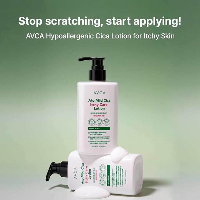 AVCA Ato Mild Cica Itchy Care Lotion for Dry, Sensitive, and Irritated Skin Relief 100ml/10.14fl. oz.