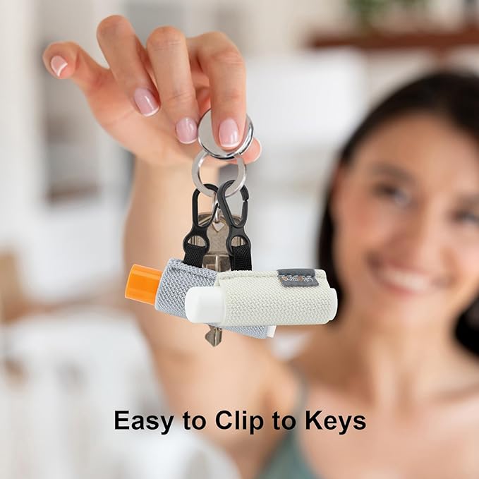 Lip Balm Holder, 4Pcs Chapstick Holder with Clip On for Backpacks, Elastic Lipstick Sleeve Holder Gifts for Friends Women Girls Boys Man