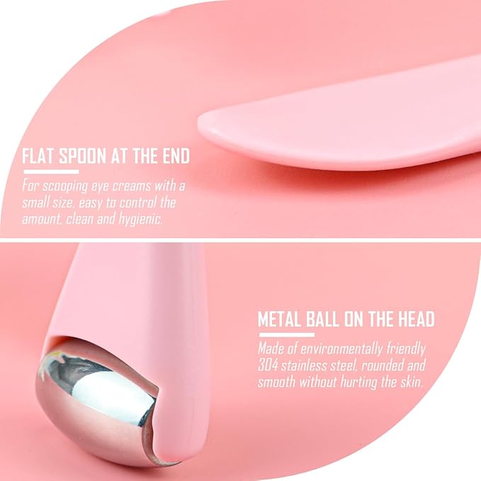 Eye Roller Face Roller Mini Ice Roller Facial Massage Roller Eye Cream Applicator Handheld Metal Eye Roller Skin Care Tool for Relief Facial Puffiness