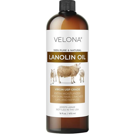velona Lanolin Oil USP Grade 16 fl oz | 100% Pure and Natural Carrier Oil | Refined, Cold pressed | Skin, Hair, Body & Face Moisturizing | Use Today - Enjoy Results
