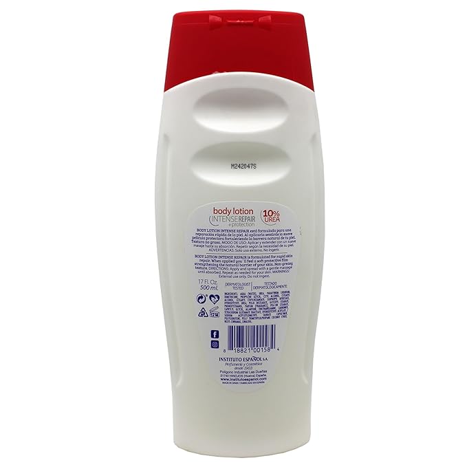 Instituto Español Avena Intense Repair Protection, Body Lotion for Sensitive Skin, Soothes the Skin, Intense Emollient, Soft and Glowing Skin, Dry Skin, 17 Fl Oz each, 2- Pack, Bottles