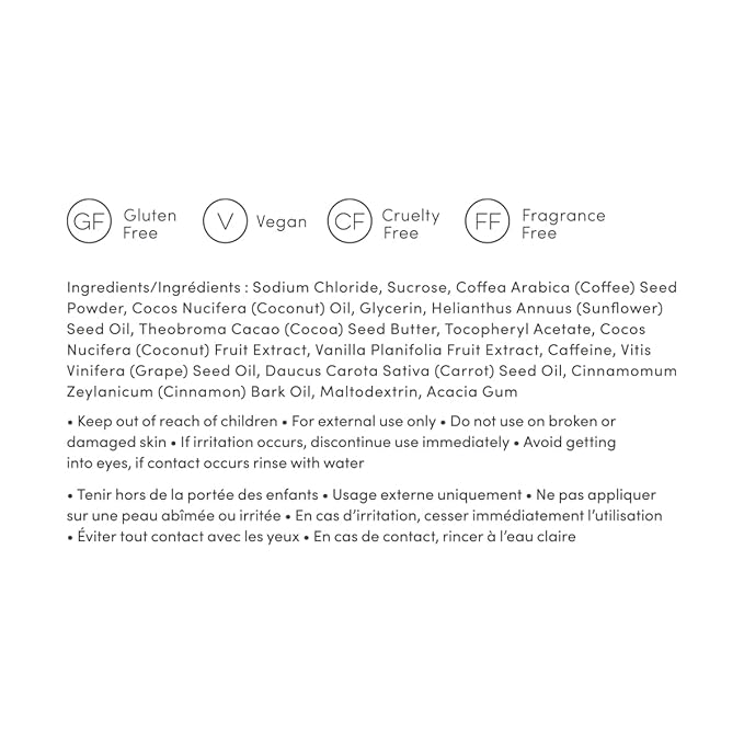 Coffee Scrub - Exfoliating and Hydrating Body Scrub - All Skin Types, Vegan, Cruelty Free, Fragrance Free, 9 OZ