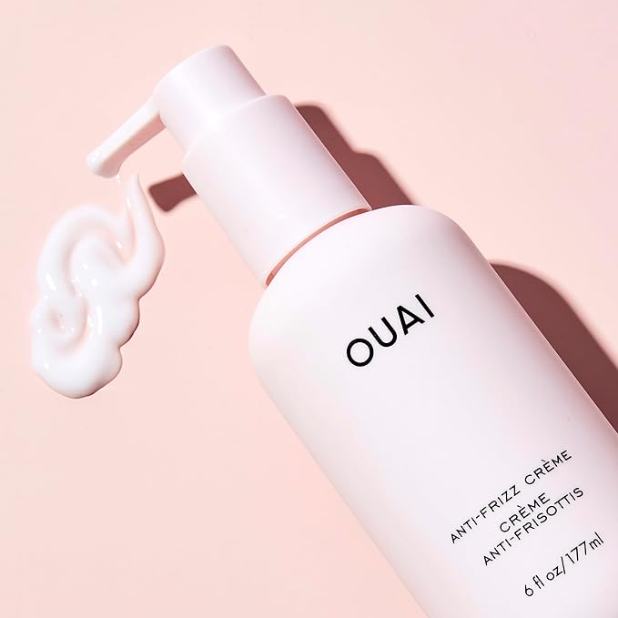 OUAI Anti Frizz Cream - Moisturizing Hair Cream with Frizz Control & Heat Protection - Provides Lasting Hydration with Jackfruit & Beetroot Extract - Paraben, Phthalate & Sulfate Free (6 oz)