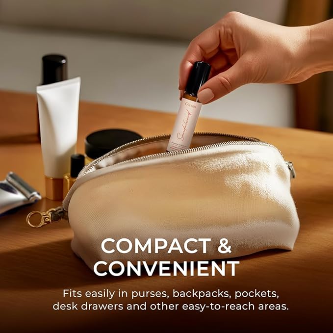 Gya Labs Sandalwood Essential Oil Roll on - Sandalwood Perfume for Women & Men, 100% Pure Natural Aromatherapy Oil Roller for Skin, Alcohol Free, Travel Size (0.34 Fl Oz)