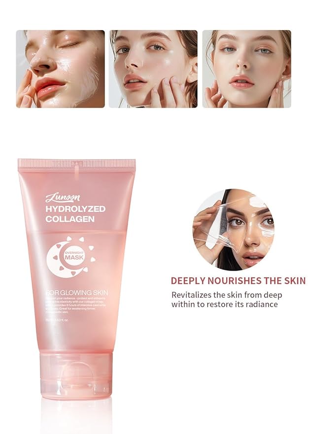 2 Pcs Collagen Night Wrapping Mask, Hydration Elasticity Firming Skin Deep Facial Treatment Bio Collagen Sleeping Mask.