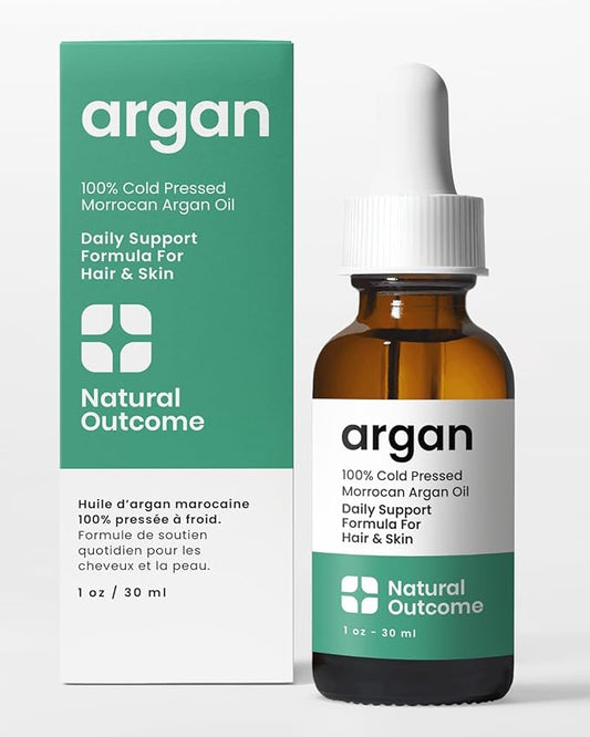 Argan Oil 100% Pure Moroccan Cold-Pressed Face, Body and Hair Lightweight Oil for Moisturizing, Hydrating & Skin Nourishment, 1 oz