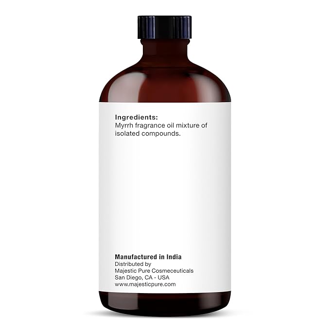 MAJESTIC PURE Myrrh Essential Oil | 100% Pure and Natural Oil | Premium Grade Essential Oils for Hair Care, Home Diffusers, Skin, Aromatherapy, Massage and Humidifiers | 4 Fl Oz
