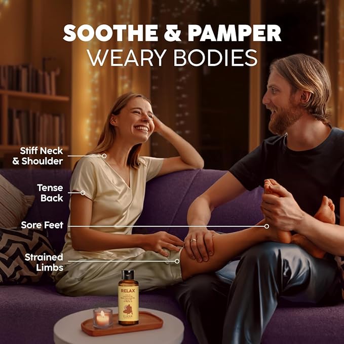 Kukka Relax Massage Oil for Massage Therapy - 3.38 Fl Oz - 100% Pure Natural Full Body Oil Relaxing, Warming for Women & Men, with Lavender, Jojoba, Rose Geranium & Vitamin E