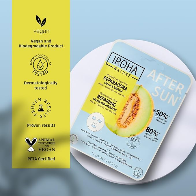 Skin Care Mask to Repair and Soothe After Sun Exposure - Pack of 5 Pieces