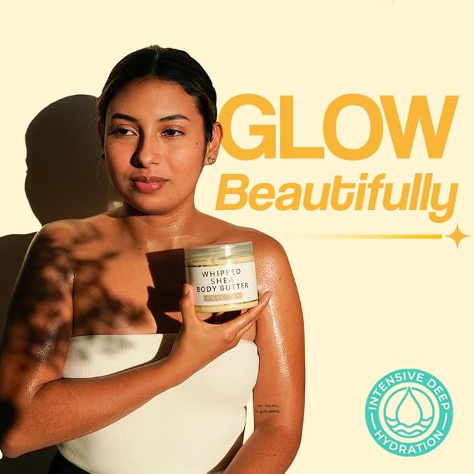 AKWAABA New Whipped Shea Body Butter (Glow Turmeric) - Moisturizes, Glows & Softens Skin | Natural Raw Shea Butter | For Dry Skin | 12 oz / 340 g