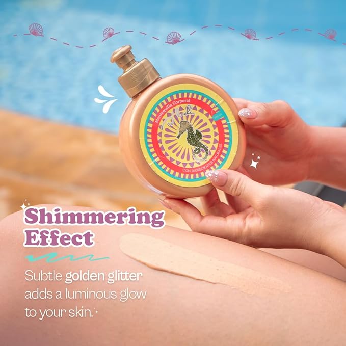 Kaba D'Luchi Body Butter Made With Natural Coconut Oil and Vitamin E, Provides Intense Nourishment & Hydration, Moisturize Skin, With Golden Glitter, 10 Oz