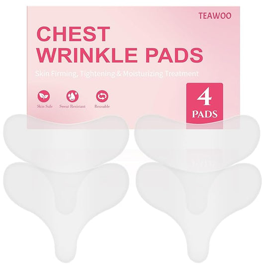 4 PCS Silicone Chest Wrinkle Pads | Reusable Wrinkle Patches | Overnight Anti-Wrinkle Solution for Youthful Skin | Reusable Anti-Aging Patches for Neck | Hypoallergenic, Long-Lasting