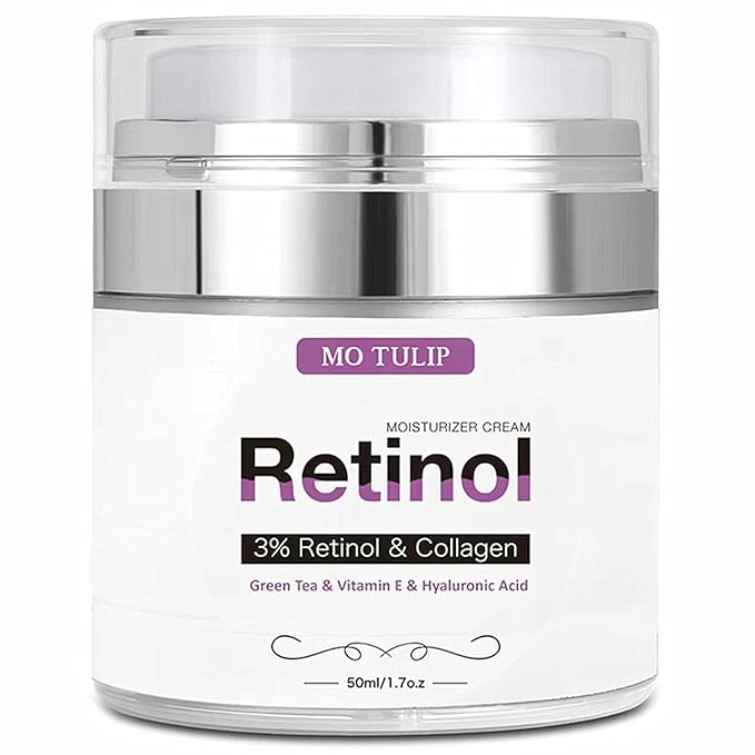 MO TULIP Face Cream with Retinol, Collagen & Hyaluronic Acid – Face & Neck Firming Moisturizer for Wrinkles, Hydration & Lifting – Day/Night Cream for Women & Men (1.7 fl.oz)