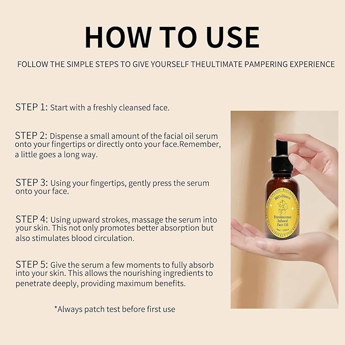 Frankincense Resin Oil, Natural Castor and Jojoba Oils Cold Pressed Serum Face Hydrates Anti-Aging Organic Frankincense Oil. -1Pcs