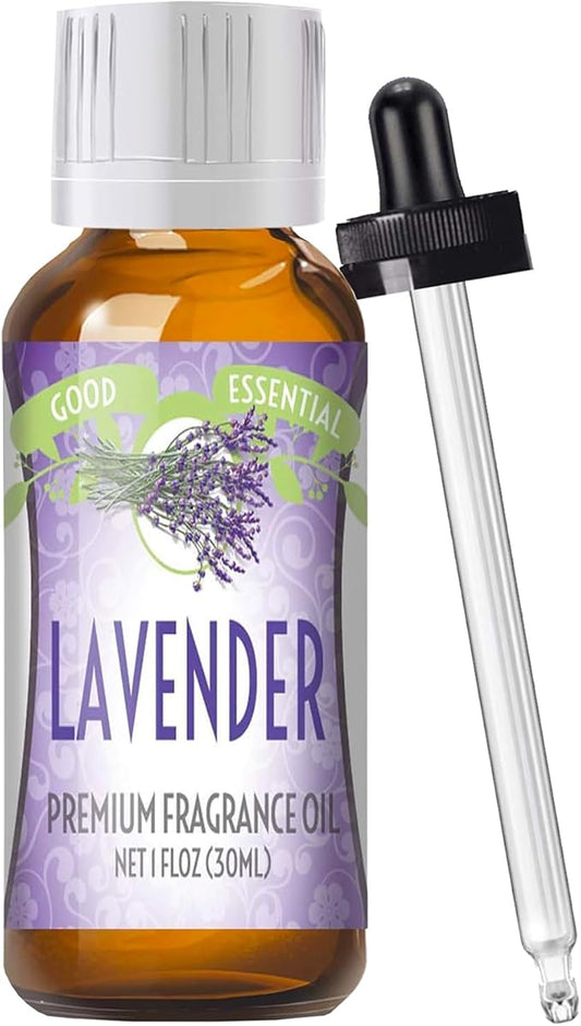 Good Essential Professional Lavender Fragrance Oil 30ml for Diffuser, Candles, Soaps, Lotions, Perfume 1 fl oz - Lavender Fragrance Oil for Slime & Candles