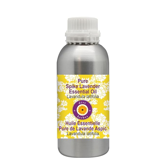 Deve Herbes Pure Spike Lavender Essential Oil (Lavandula latifolia) Steam Distilled 300ml (10 oz)