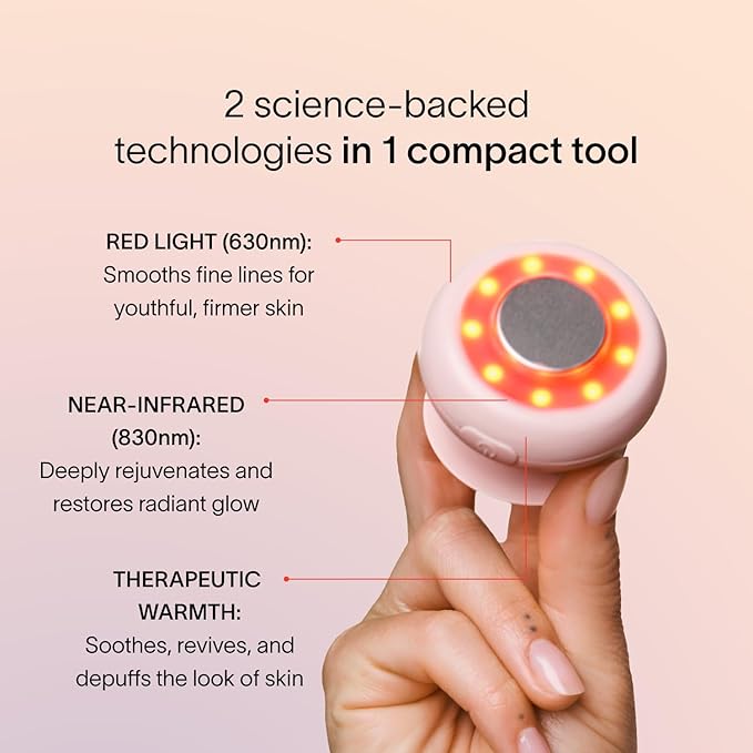 Solawave Red Light Therapy Device for Face & Body | Near Infrared Light Therapy for Rejuvenation | Portable Facial Skincare Solution | Soothes & Depuffs Skin, Reduces Appearance of Lines & Wrinkles