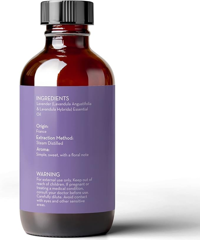 Pure Body Naturals French Lavender Essential Oil Blend, 4 fl oz - for Aromatherapy, Soap Making, and DIY Skin and Hair Products