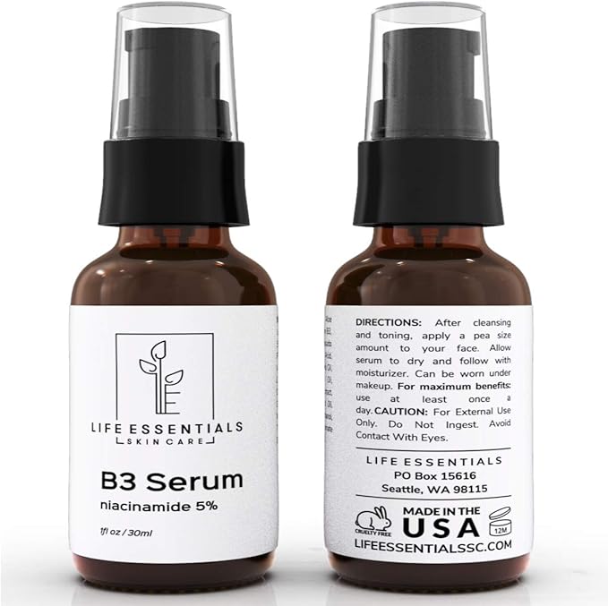 Niacinamide 5% Vitamin B3 Serum- 1 Fl. Oz.- Anti-Aging Face Cream That Tightens Pores, Reduces Acne Scars and Wrinkles, Boosts Collagen & Repairs Skin - Niacinamide Serum For Face