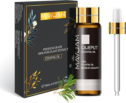 Cajeput Essential Oil, MAYJAM 10ML/0.33FL.OZ Premium Cajeput Oils for Soap Candle Making, Diffuser, Bedroom, Living Room, Office
