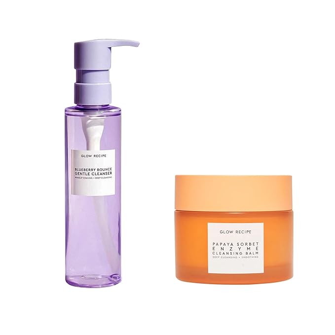 Glow Recipe Clarifying Double Cleanse Duo - Blueberry Gentle Cleanser (160ml) + Papaya Enzyme Cleansing Balm (100ml)